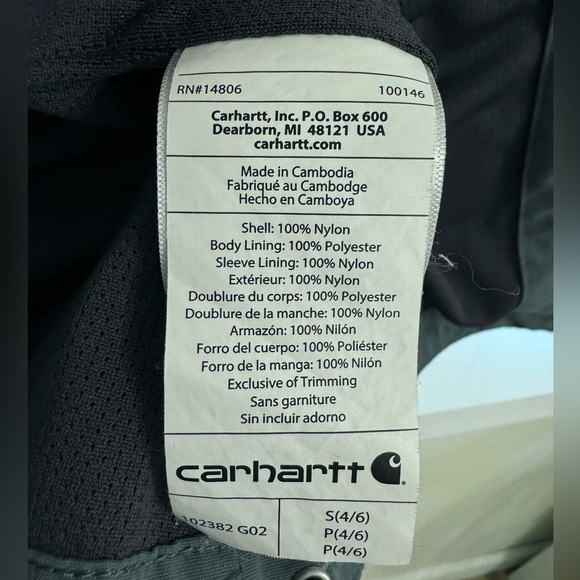 RARE Carhartt Storm Defender Relaxed Fit Lightweight Jacket Coat Balsam Green - Picture 8 of 9